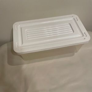 10 Clear Plastic Bins with white lids